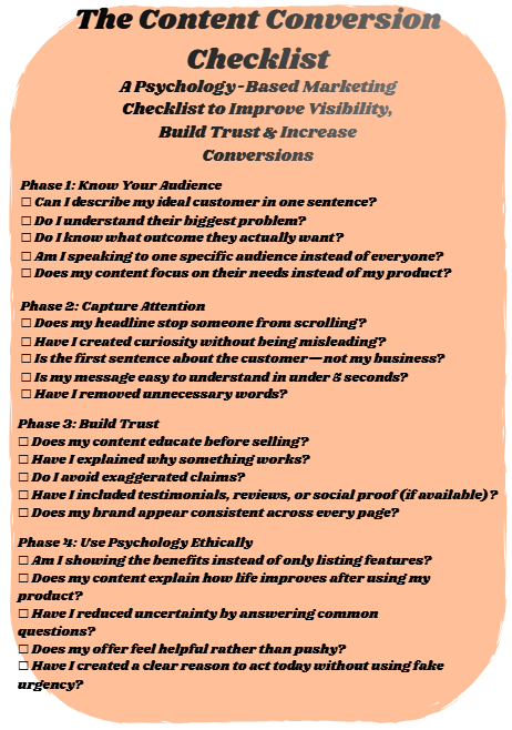 The Content Conversion Lab Checklist